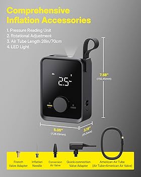 Amazon.com: HOTO Tire Inflator Portable, Electric Air Pump